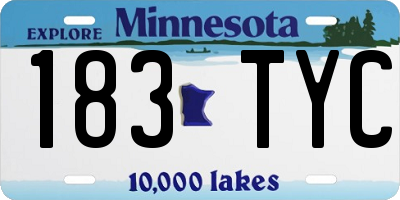 MN license plate 183TYC