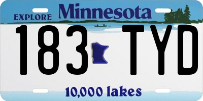 MN license plate 183TYD