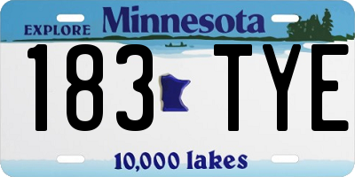 MN license plate 183TYE