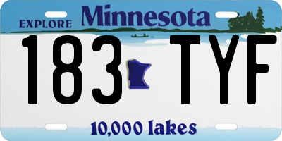 MN license plate 183TYF