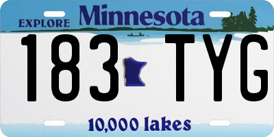 MN license plate 183TYG