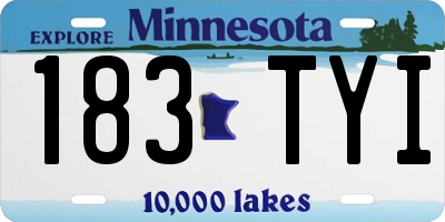 MN license plate 183TYI