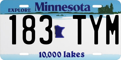 MN license plate 183TYM
