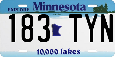 MN license plate 183TYN