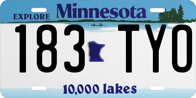 MN license plate 183TYO