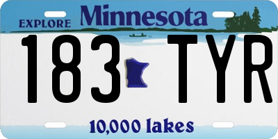 MN license plate 183TYR