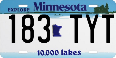 MN license plate 183TYT
