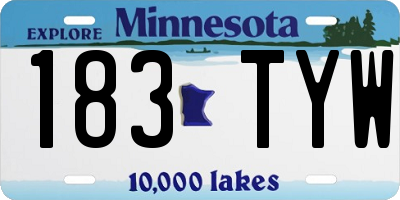 MN license plate 183TYW