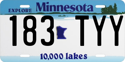 MN license plate 183TYY