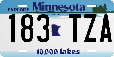 MN license plate 183TZA