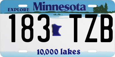 MN license plate 183TZB