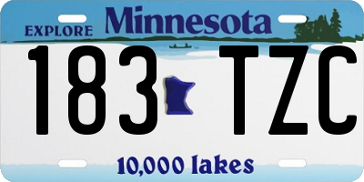 MN license plate 183TZC