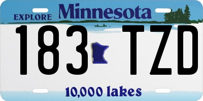 MN license plate 183TZD