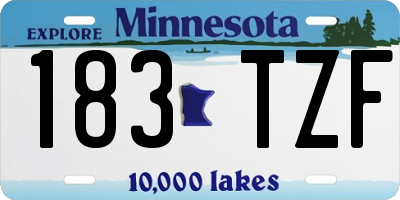 MN license plate 183TZF