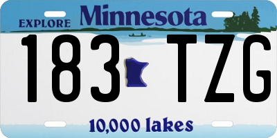 MN license plate 183TZG