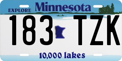 MN license plate 183TZK