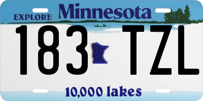 MN license plate 183TZL