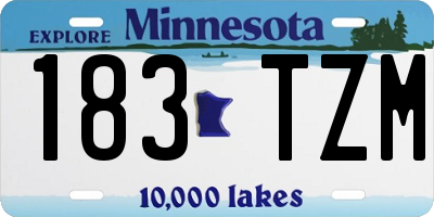 MN license plate 183TZM