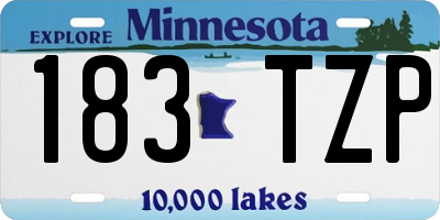 MN license plate 183TZP