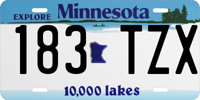 MN license plate 183TZX