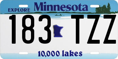 MN license plate 183TZZ