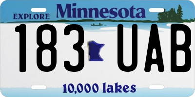 MN license plate 183UAB