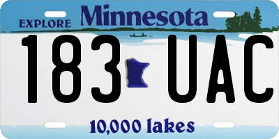 MN license plate 183UAC
