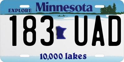 MN license plate 183UAD