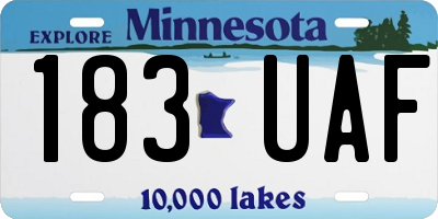 MN license plate 183UAF