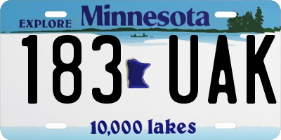 MN license plate 183UAK