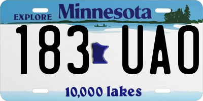 MN license plate 183UAO