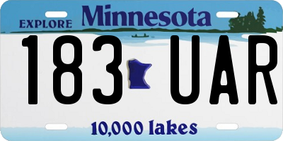 MN license plate 183UAR
