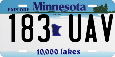 MN license plate 183UAV