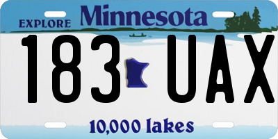 MN license plate 183UAX