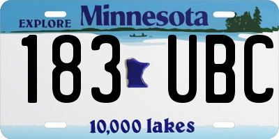 MN license plate 183UBC