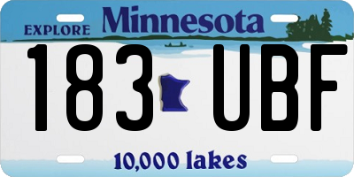 MN license plate 183UBF