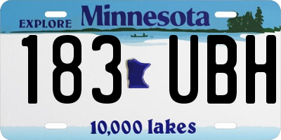 MN license plate 183UBH
