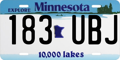 MN license plate 183UBJ