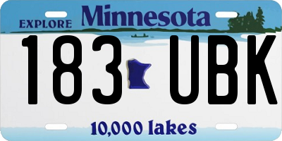 MN license plate 183UBK