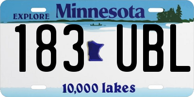 MN license plate 183UBL