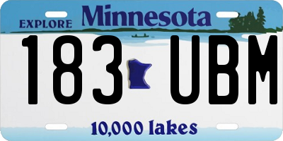 MN license plate 183UBM