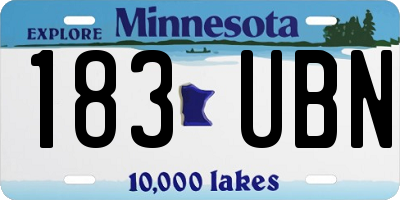 MN license plate 183UBN