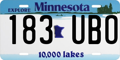 MN license plate 183UBO