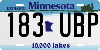 MN license plate 183UBP
