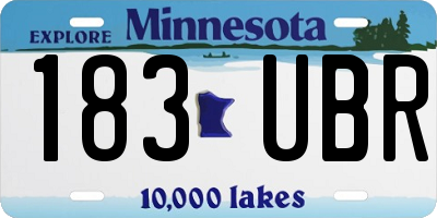 MN license plate 183UBR