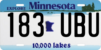 MN license plate 183UBU
