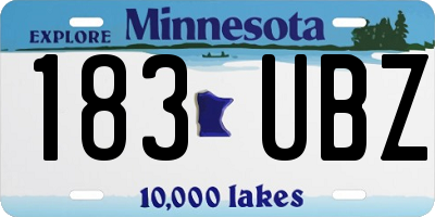 MN license plate 183UBZ