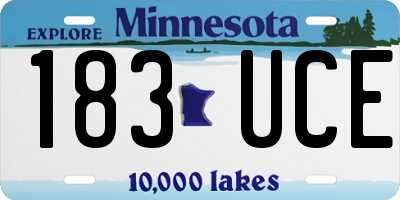 MN license plate 183UCE