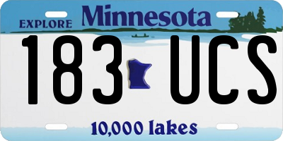 MN license plate 183UCS