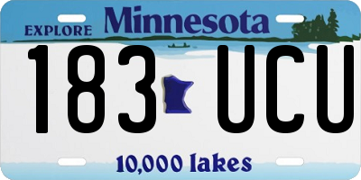 MN license plate 183UCU